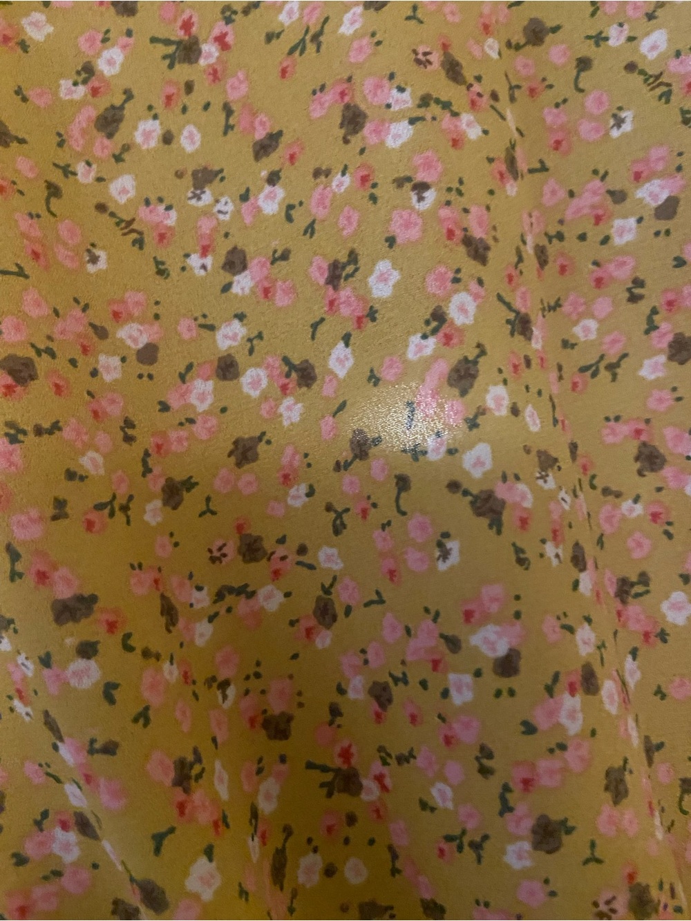 Smocked Tie-Front Floral Blouse in Yellow - Picture 5 of 5